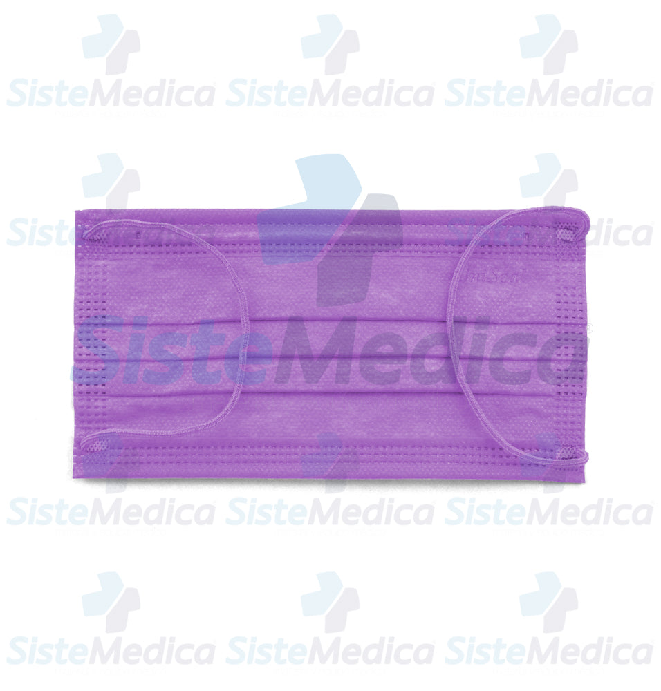 Cubre bocas quirúrgico de 4 capas plisadas caja con 50 piezas
