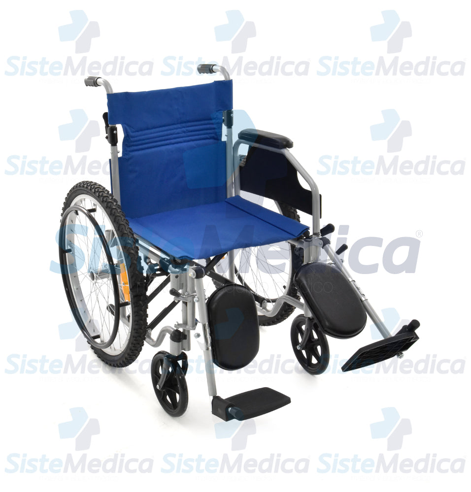 Silla de ruedas con descansa pies y eleva piernas ruedas neumáticas