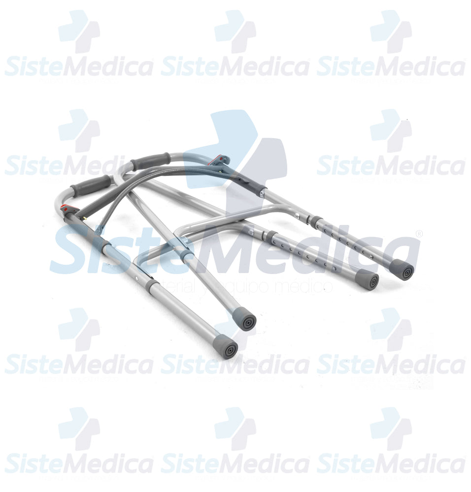Andadera plegable con 2 botones de aluminio esmaltado altura ajustable a 8 niveles 81 - 99 cm