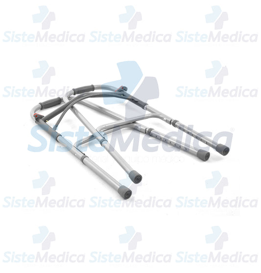 Andadera plegable con 2 botones de aluminio esmaltado altura ajustable a 8 niveles 81 - 99 cm
