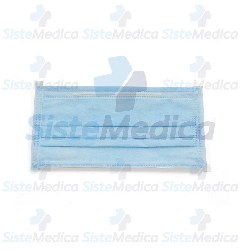 Cubrebocas quirúrgico de 3 capas termosellado caja con 50 piezas