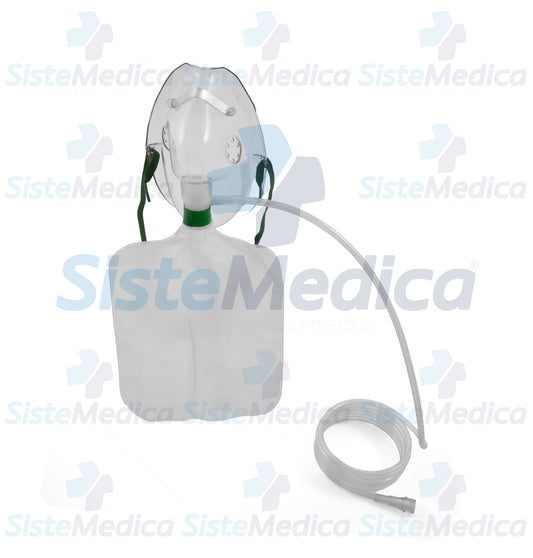 Mascarilla para oxigeno de alta concentración adulto con reservorio