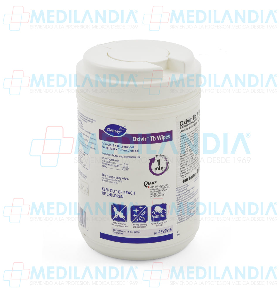 Toallas Oxivir TB Wipes para desinfección de superficies 160 toallas