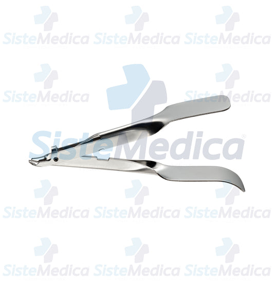 Extractor de grapas quirúrgicas con mango de apretar