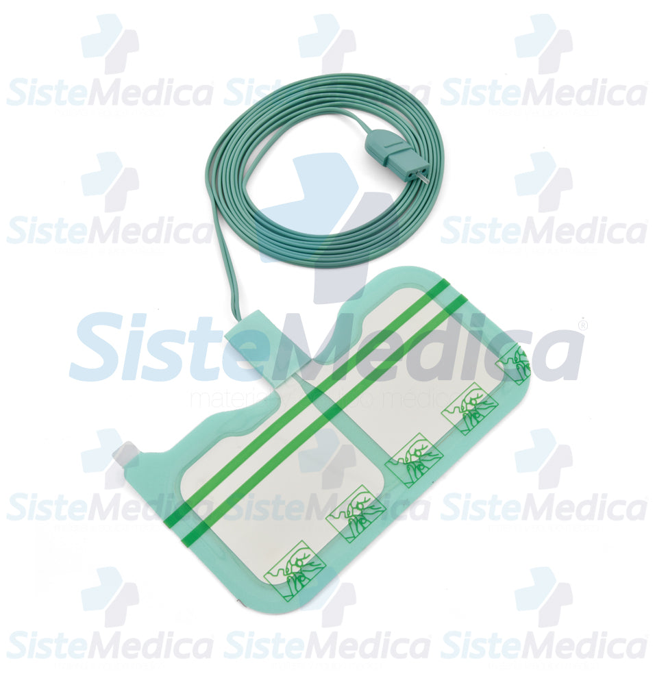 Placa de electrocirugía dividida con cable adulto