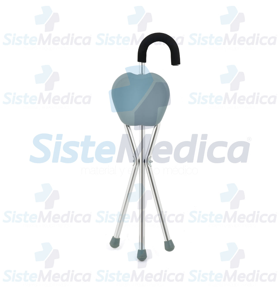 Bastón con banco con asiento ergonómico
