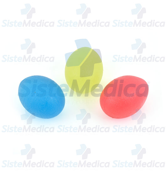 Pelota rehabilitación antiestrés oval para mano 3 piezas