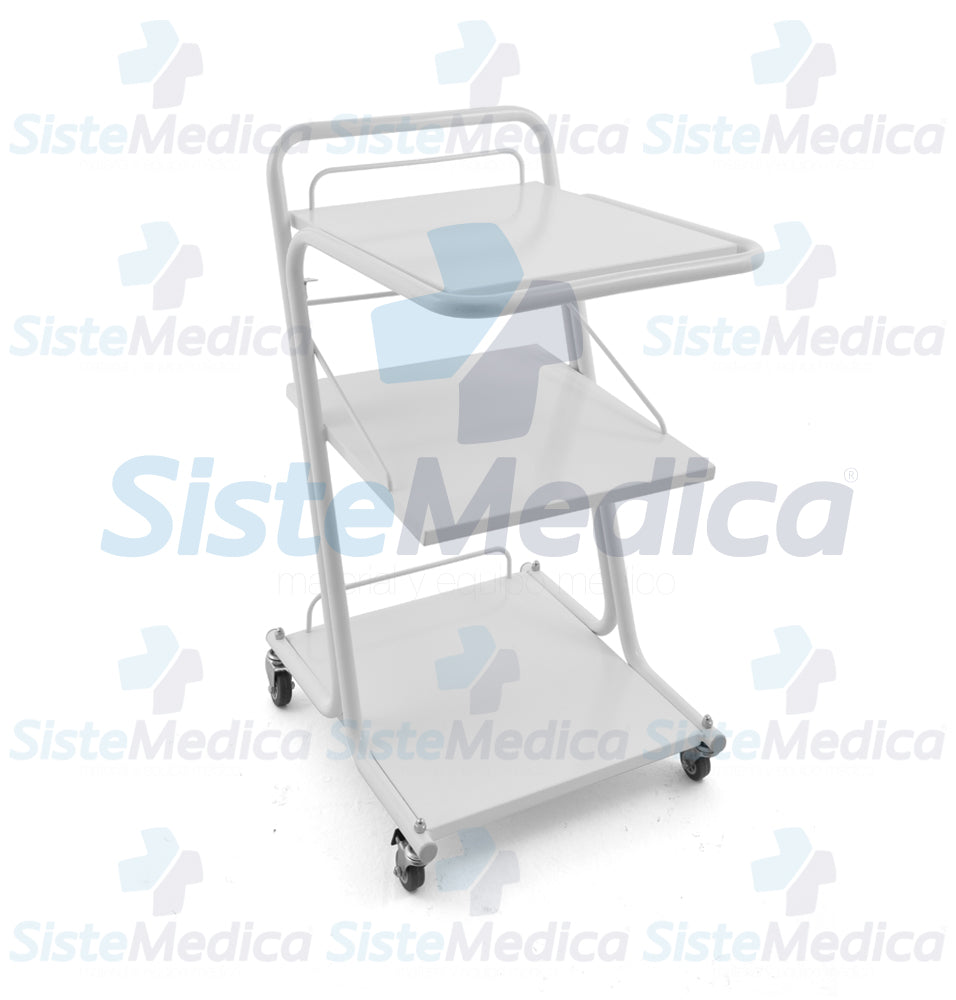 Carro porta equipo básico tubular esmaltado