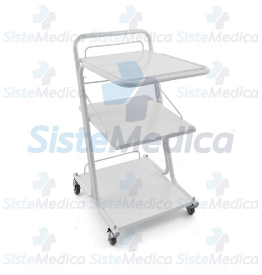 Carro porta equipo básico tubular esmaltado