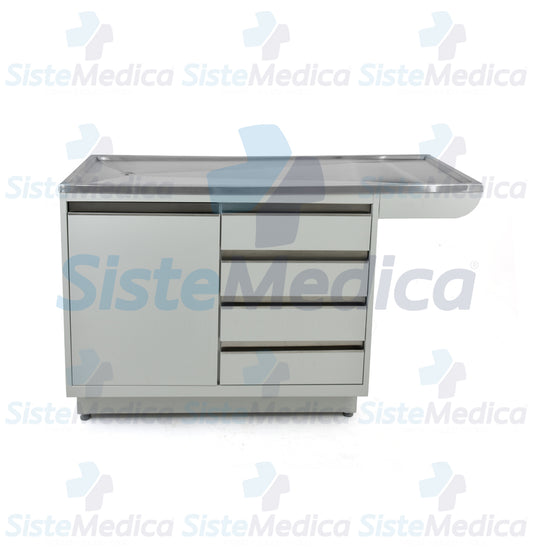Mesa para exploración veterinaria con gabinete
