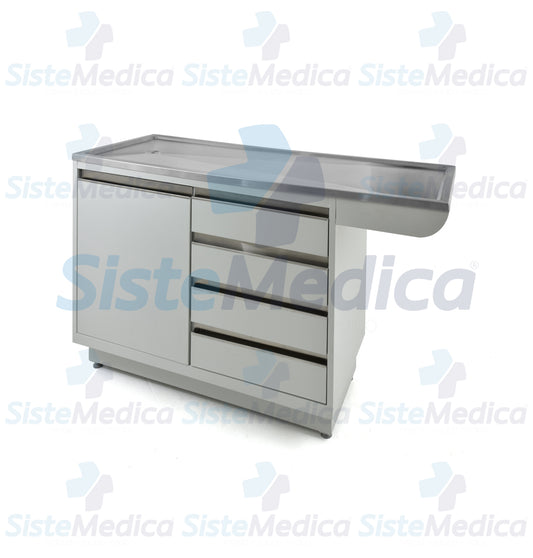 Mesa para exploración veterinaria con gabinete