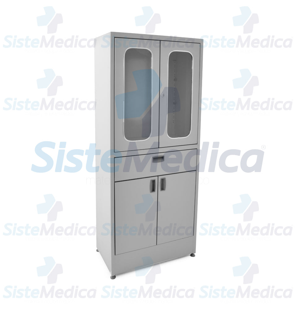 Vitrina doble esmaltada con pintura termo endurecible
