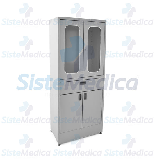 Vitrina doble esmaltada con pintura termo endurecible