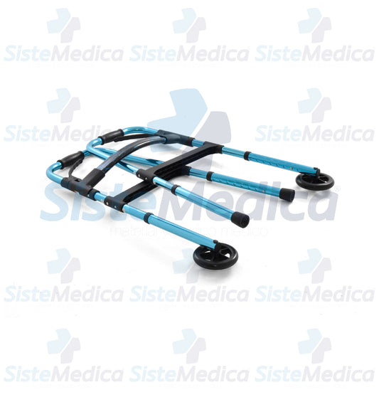 Andadera de aluminio plegable con ruedas de 5” altura ajustable a 8 niveles (78 - 95 cm)