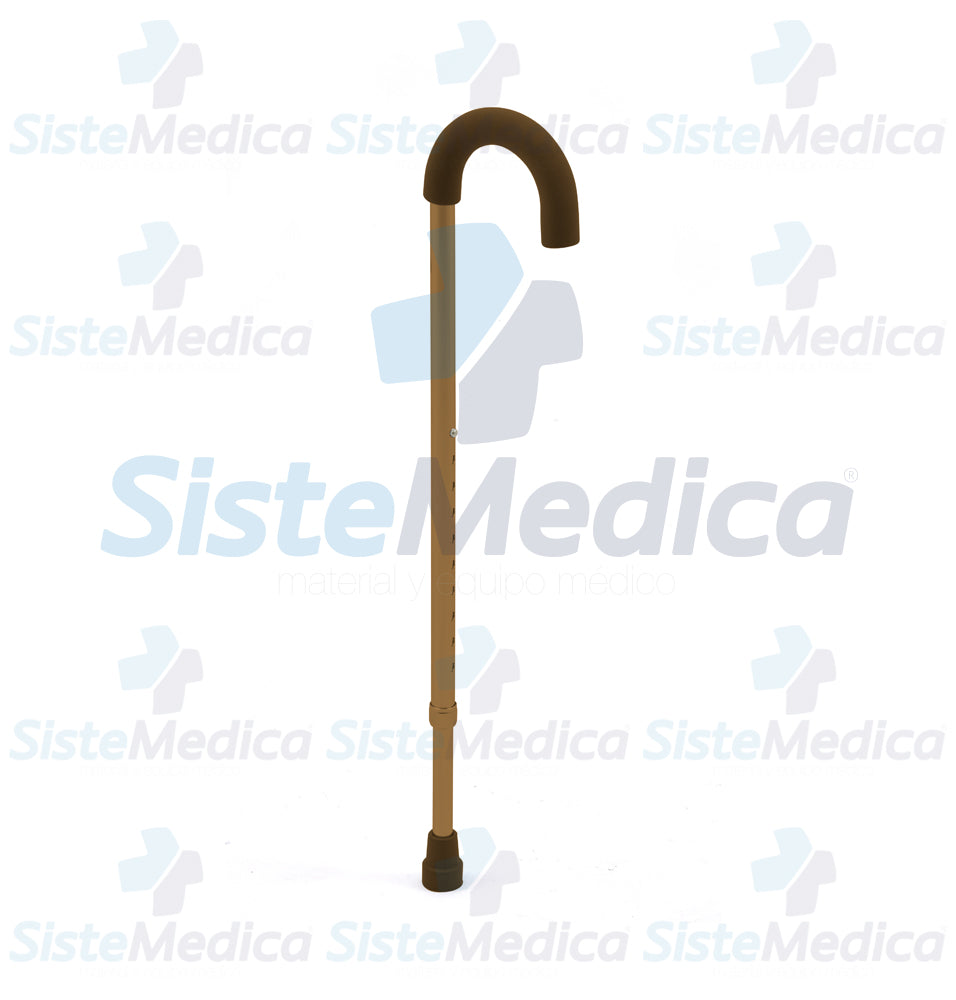 Bastón con agarre recubierto en neopreno curvo altura variable 76 - 98 cm