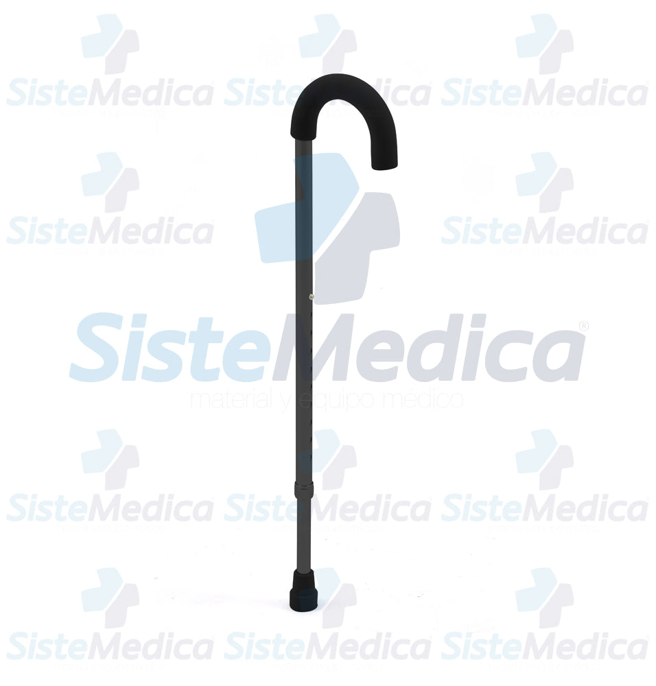 Bastón con agarre recubierto en neopreno curvo altura variable 76 - 98 cm