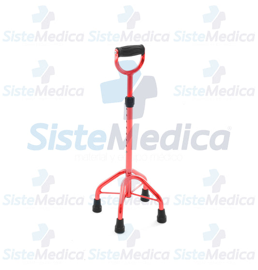Bastón 4 apoyos mango tipo remo altura ajustable a 10 niveles (72 - 92 cm)
