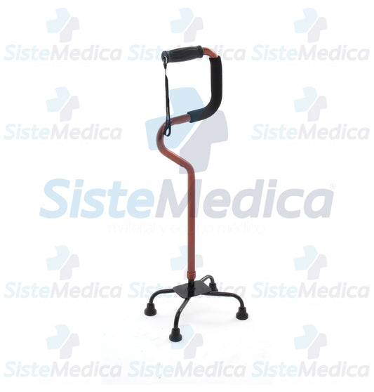 Bastón 4 apoyos doble soporte altura ajustable a 10 niveles (70-101 cm)