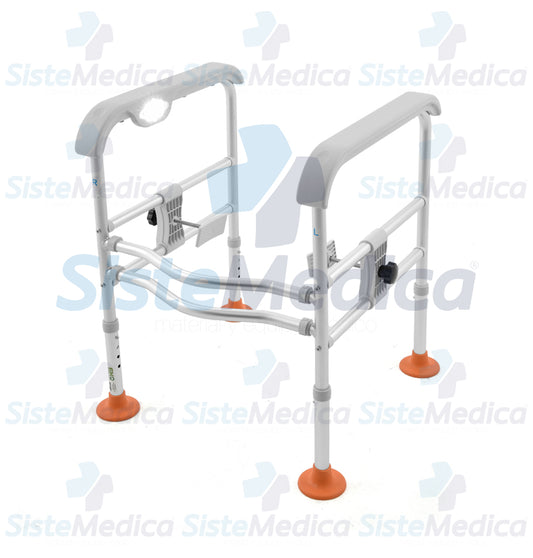 Chasis de seguridad bariátrico para WC con luz
