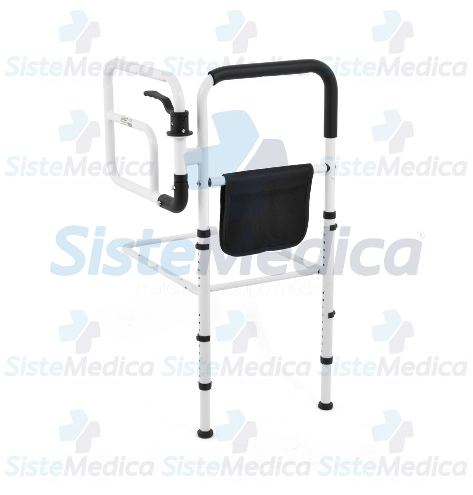 Barandal de cama acero ajustable con marco abatible