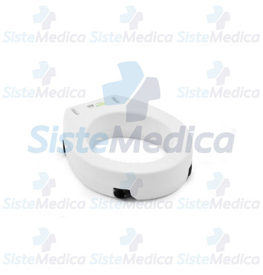 Aumento para asiento de baño (WC) de 4” con agarraderas desmontables