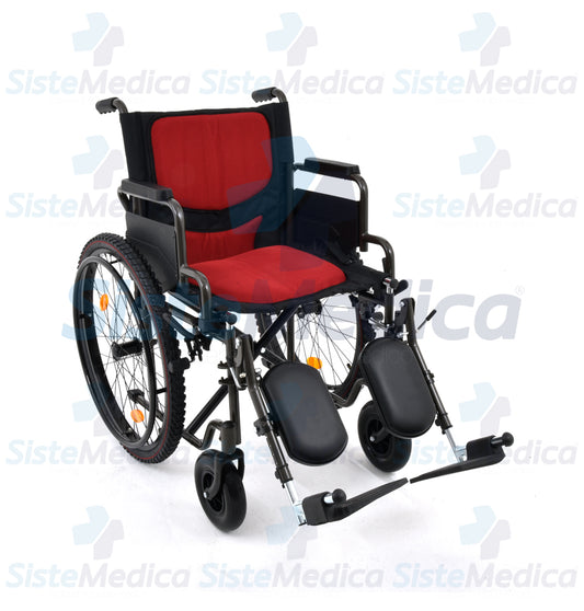 Silla de ruedas todo terreno con llantas neumáticas descansa brazos abatible y eleva piernas asiento de 40.60 cm / 16”