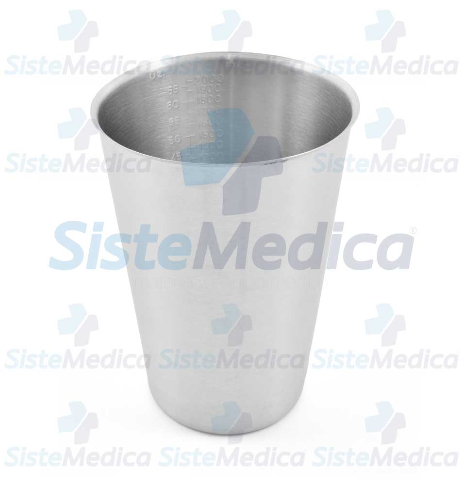 Vaso con graduación de acero inoxidable sin asa 2,000 ml / 65 oz