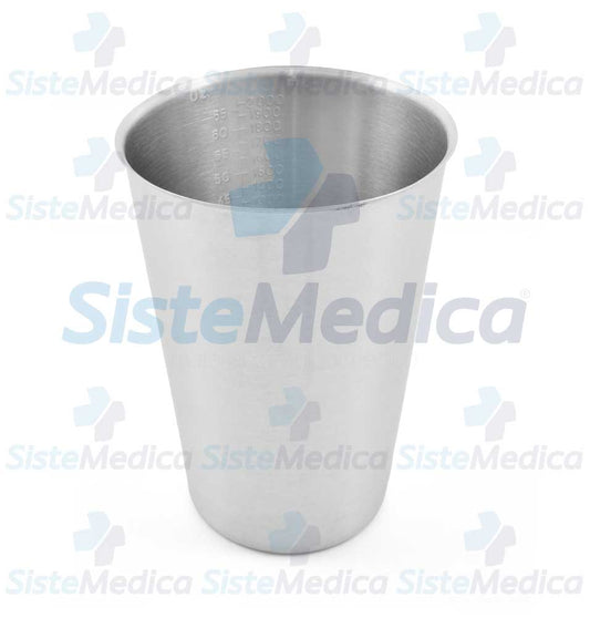 Vaso con graduación de acero inoxidable sin asa 2,000 ml / 65 oz