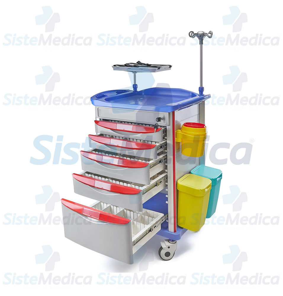 Carro para emergencias (Carro rojo) de plástico ABS