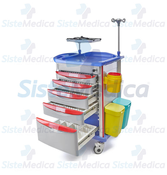 Carro para emergencias (Carro rojo) de plástico ABS