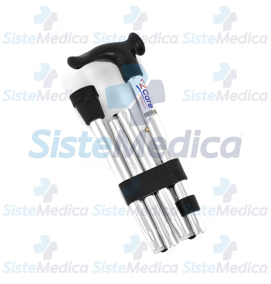 Bastón aluminio plegable ergonomico mano derecha