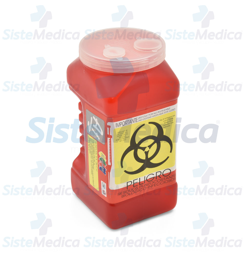 Recolector para punzocortante de 3 Lts.