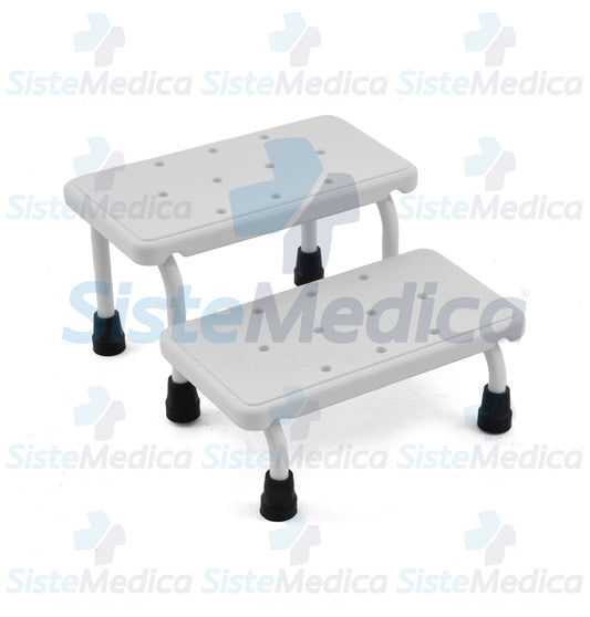 Escalera de 2 peldaños con superficie antiderrapante