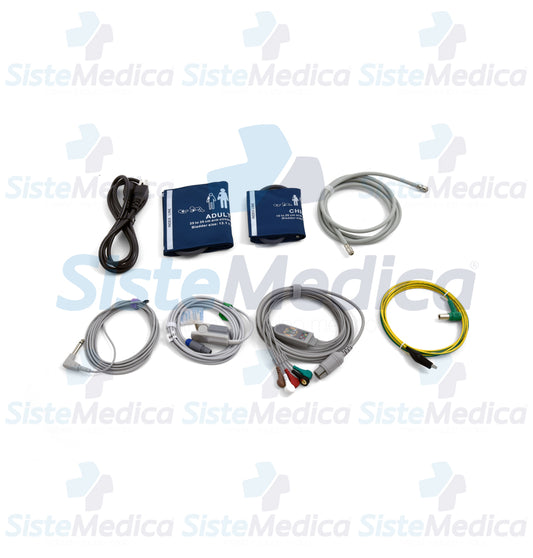 Monitor para paciente con pantalla de 12.1” funciones ECG, RESP, SpO2, PR, NIBP, TEMP de doble canal