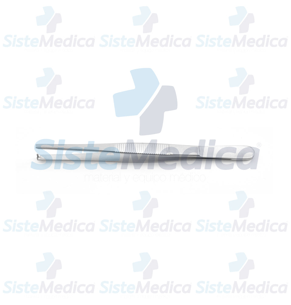 Pinza de disección con 2 x 1 dientes 14 cm
