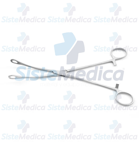 Pinza porta esponja Foerster (Forester) con anillo pequeño curva 24 cm