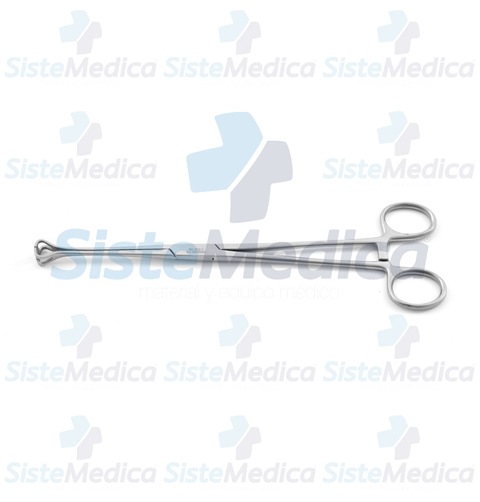 Pinza intestinal Babcock fenestrada con cremallera 23 cm