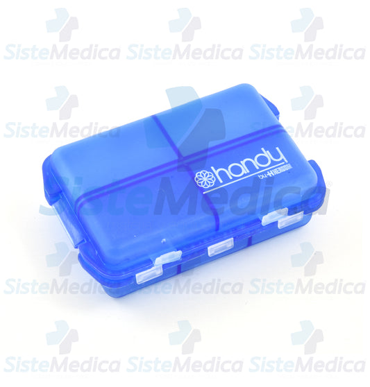 Pastillero organizador tipo caja con 10 compartimientos independientes