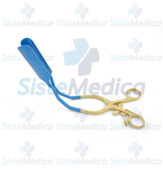 Retractor separador vaginal lateral abierto para electrocirugía mango dorado 32 cm