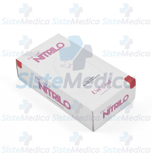 Guantes de nitrilo acabado metálico libre de polvo desechables caja con 100 piezas (50 pares)