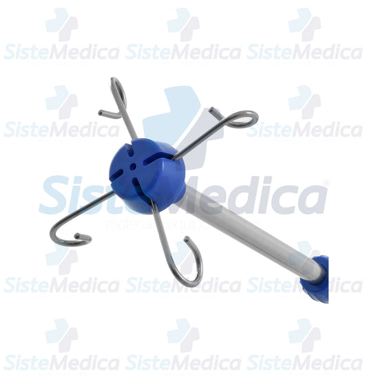 Porta suero (venoclisis) de acero inoxidable con base de 5 ruedas