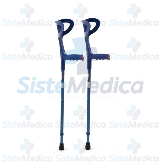 Muletas tipo canadiense de aluminio altura ajustable de 94 cm a 117 cm